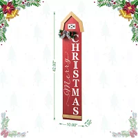 Glitzhome 42" Wooden House Shape Christmas Porch Sign