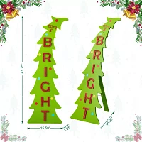 Glitzhome 42" Wooden Bright Bent Tree Christmas Porch Sign