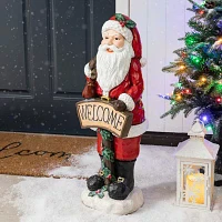 Glitzhome 28" Santa Christmas Porch Sign