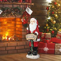 Glitzhome 28" Santa Christmas Porch Sign