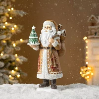 Glitzhome 11.5" Gingerbread Santa Christmas Tabletop Decor