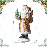 Glitzhome 11.5" Gingerbread Santa Christmas Tabletop Decor