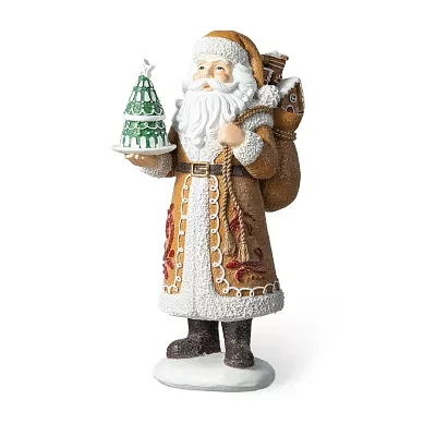 Glitzhome 11.5" Gingerbread Santa Christmas Tabletop Decor