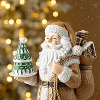 Glitzhome 11.5" Gingerbread Santa Christmas Tabletop Decor