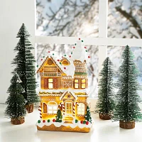 Glitzhome "12"" Resin Gingerbread House" Christmas Tabletop Decor