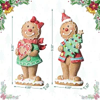 Glitzhome 2-pc. "9.75"" Resin Gingerbread" Christmas Tabletop Decor