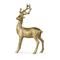 Glitzhome 16.25" Resin Standing Reindeer Christmas Tabletop Decor