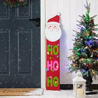 Glitzhome 54" Wood Santa Christmas Porch Sign