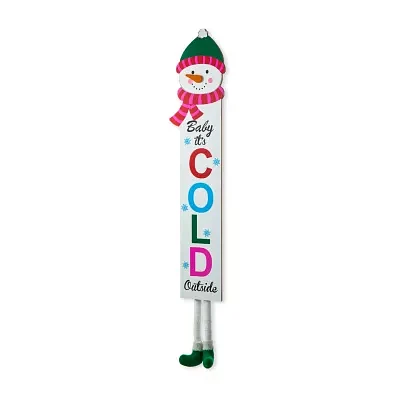 Glitzhome 54" Wood Snowman Christmas Porch Sign