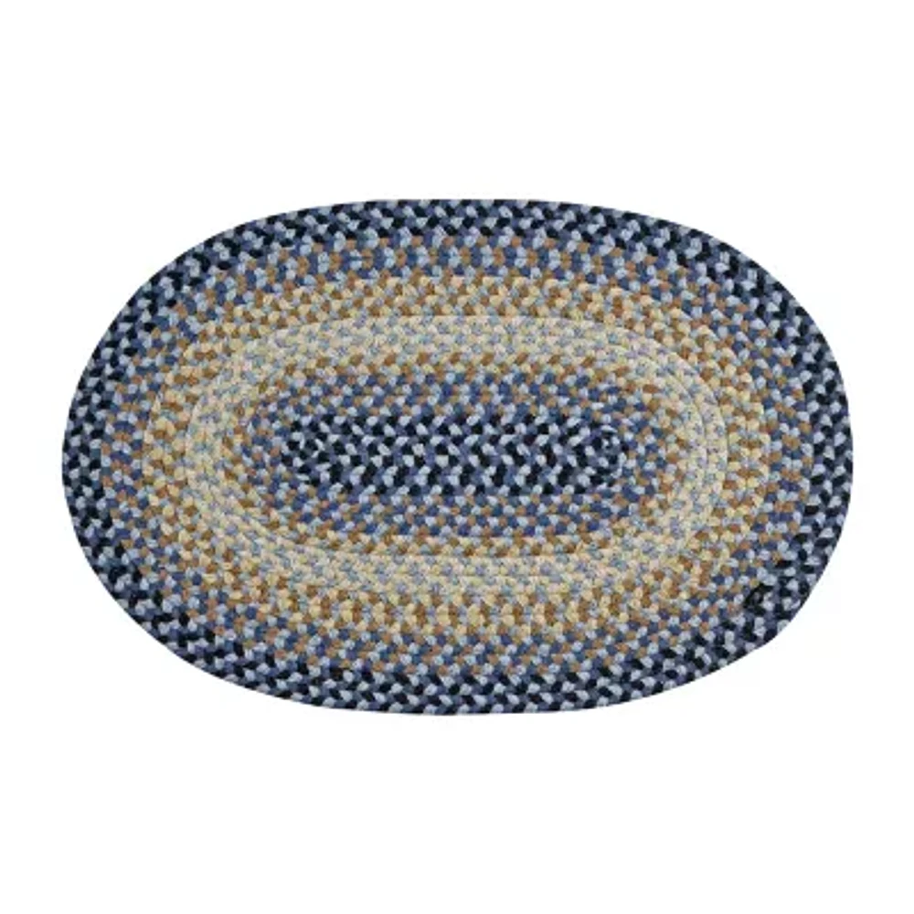 Better Trends Woodbridge Stripe Braided 7'4" X 9'4" Oval Area Rug