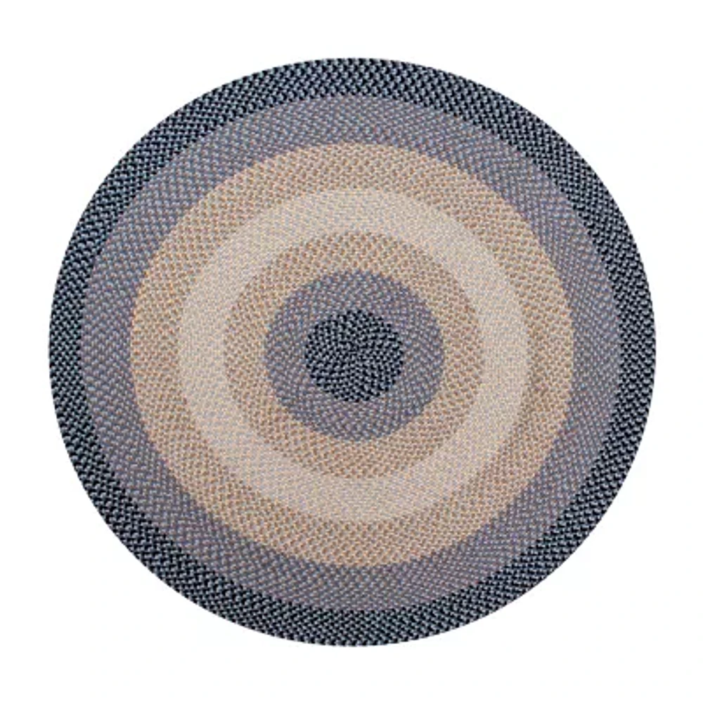 Better Trends Woodbridge Stripe Braided 7'4" X 9'4" Oval Area Rug
