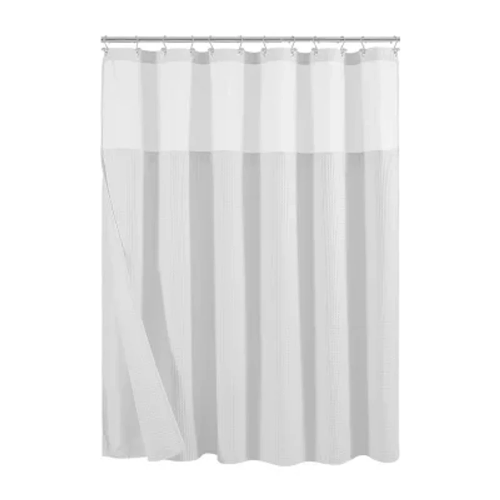 Awesome Home™ Waffle With Snap In Liner Shower Curtain