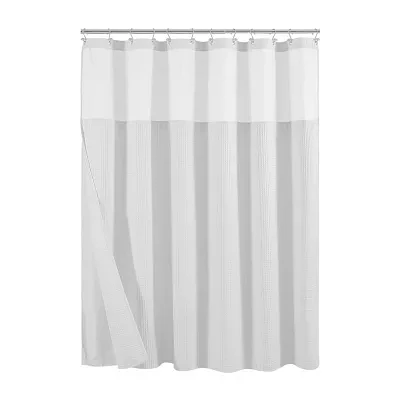 Awesome Home™ Waffle With Snap In Liner Shower Curtain