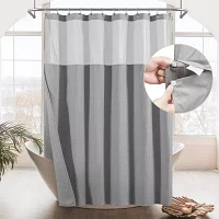 Awesome Home™ Waffle With Snap Liner Shower Curtain