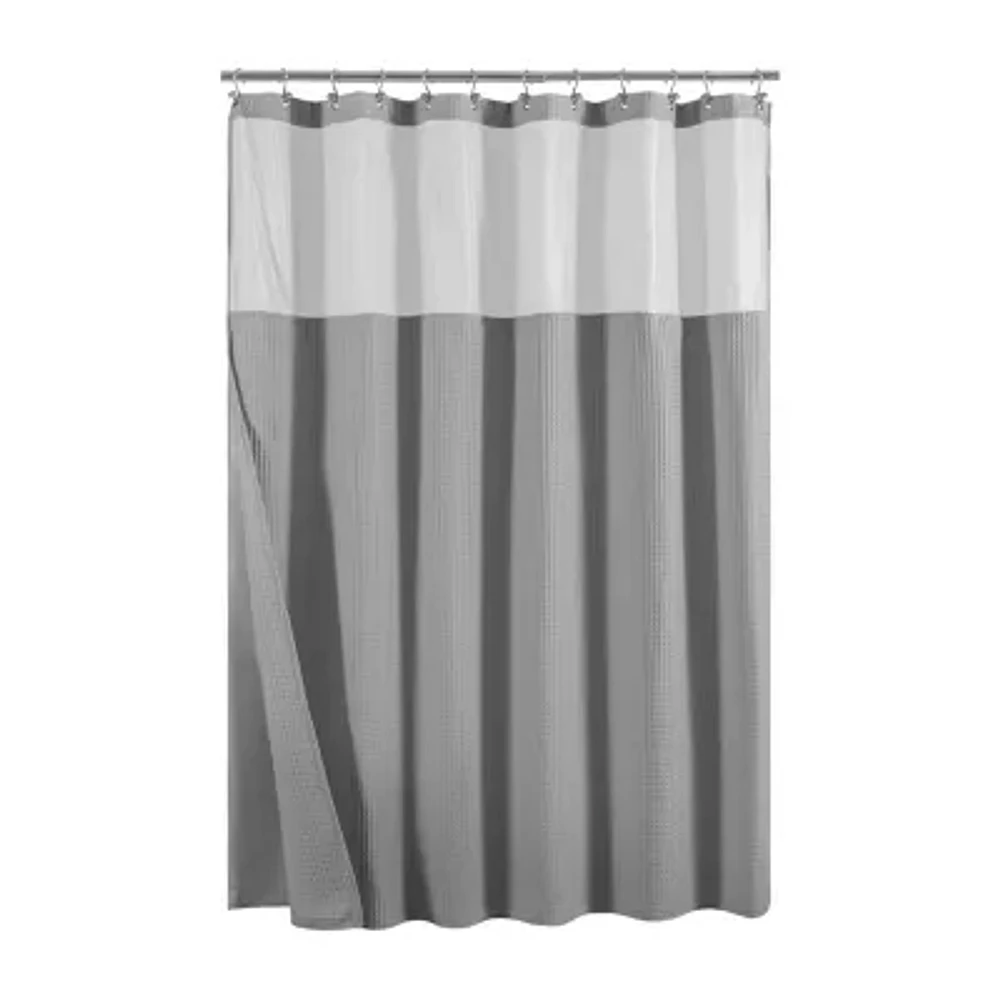 Awesome Home™ Waffle With Snap Liner Shower Curtain