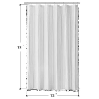 Awesome Home™ Clip Stripe With Tassels Shower Curtain