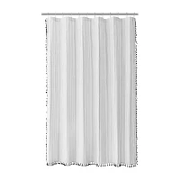 Awesome Home™ Clip Stripe With Tassels Shower Curtain