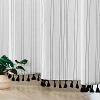 Awesome Home™ Clip Stripe With Tassels Shower Curtain