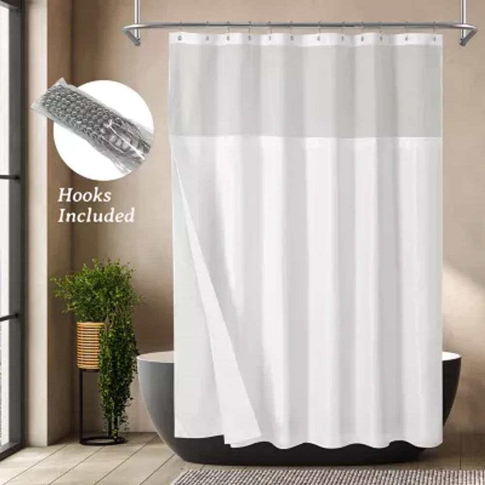 Awesome Home™ Waterproof  Poly Snap Liner Shower Curtain Set