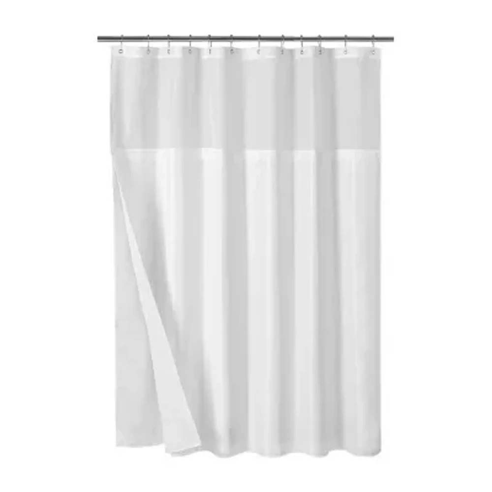 Awesome Home™ Waterproof  Poly Snap Liner Shower Curtain Set