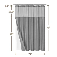 Awesome Home™ Waterproof  Poly Snap Liner Shower Curtain Set