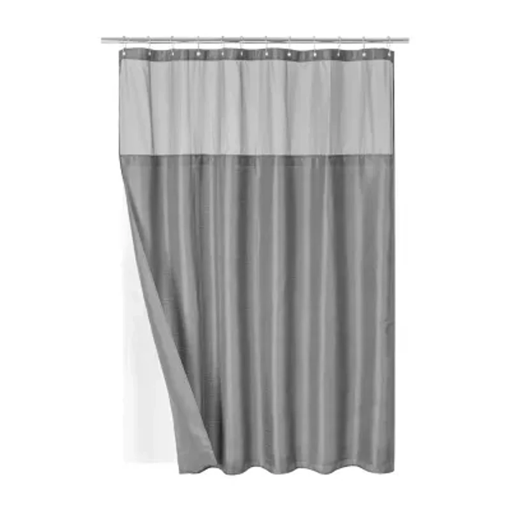 Awesome Home™ Waterproof  Poly Snap Liner Shower Curtain Set