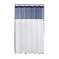 Awesome Home™ Starburst Snap Liner Hooks Shower Curtain Set