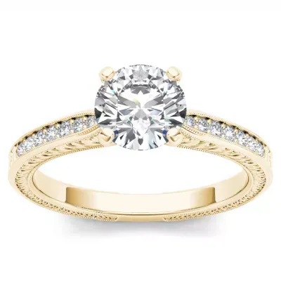1 CT.T.W. Natural Round Diamond 14K Gold Engagement Ring