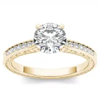 1 CT.T.W. Natural Round Diamond 14K Gold Engagement Ring