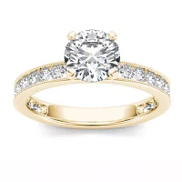 1 CT.T.W. Natural Round Diamond 14K Gold Engagement Ring