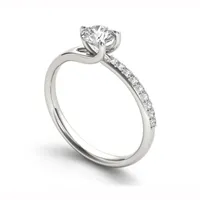 Womens CT. T.W. Natural White Diamond 14K Gold Round Engagement Ring