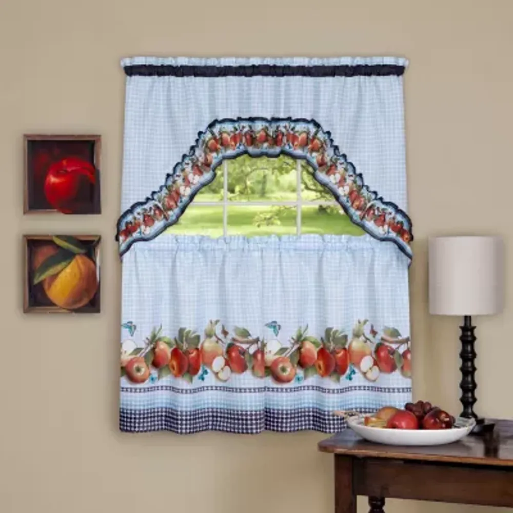 Golden Delicious 3-pc. Rod Pocket Kitchen Curtain Window Set