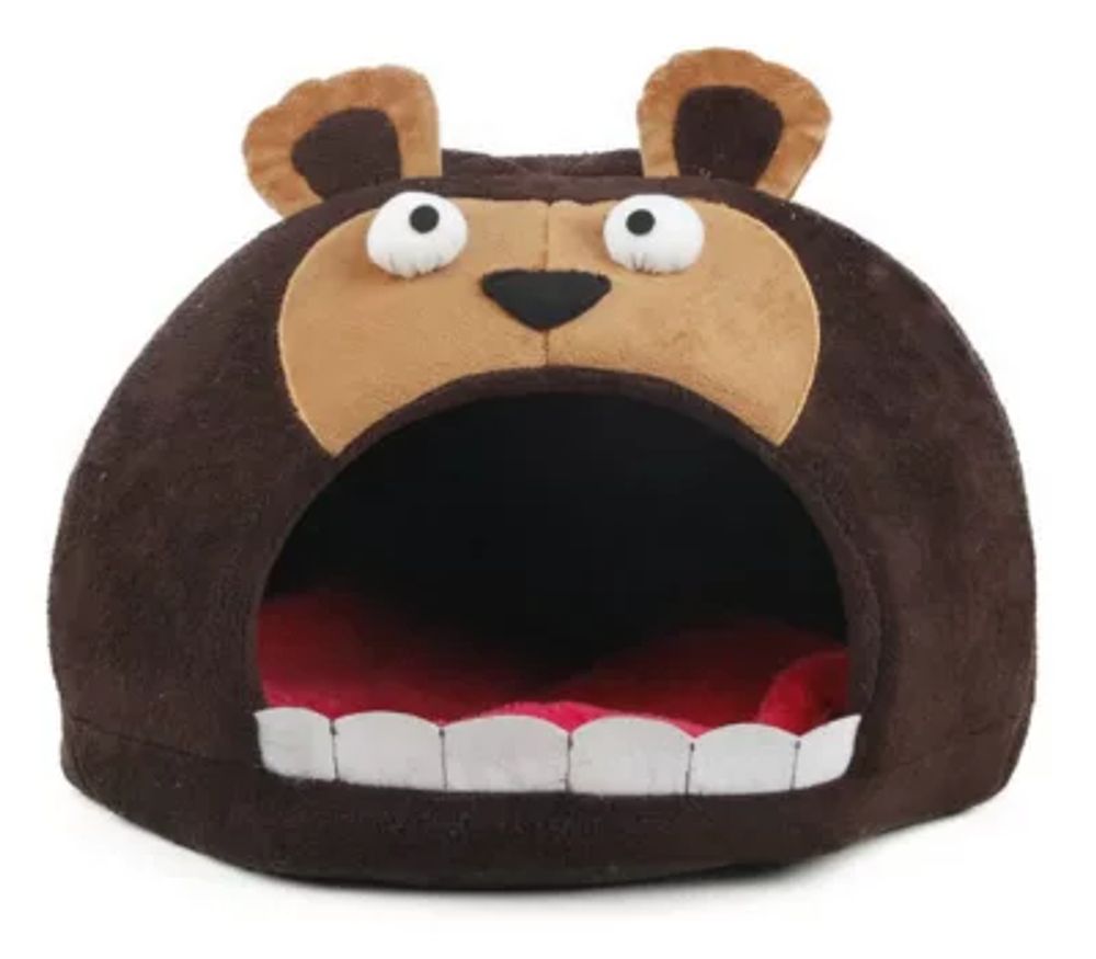 The Pet Life Roar Bear Snuggle Plush Polar Fleece Bed