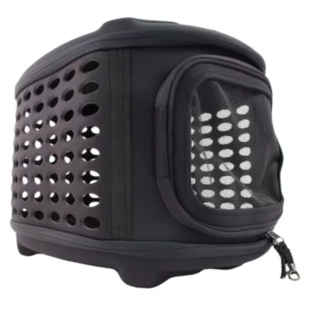 The Pet Life Circular Shelled Perforate Lightweight Collapsible Military Grade Transporter Carrier