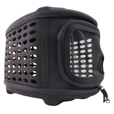 The Pet Life Circular Shelled Perforate Lightweight Collapsible Military Grade Transporter Carrier