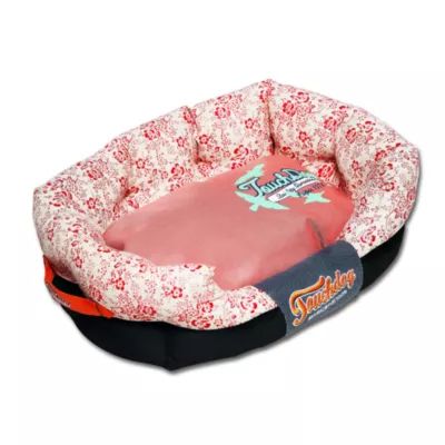 The Pet Life Touchdog Floral-Galore Ultra-Plush Rectangular Rounded Designer Dog Bed