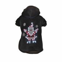 The Pet Life LED Lighting Juggling Santa Hooded Sweater Costume