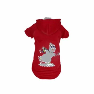 The Pet Life LED Lighting Holiday Snowman Hooded Sweater Costume