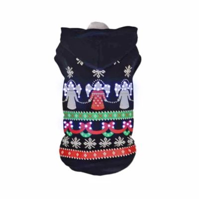 The Pet Life LED Lighting Patterned Holiday Hooded Sweater Costume