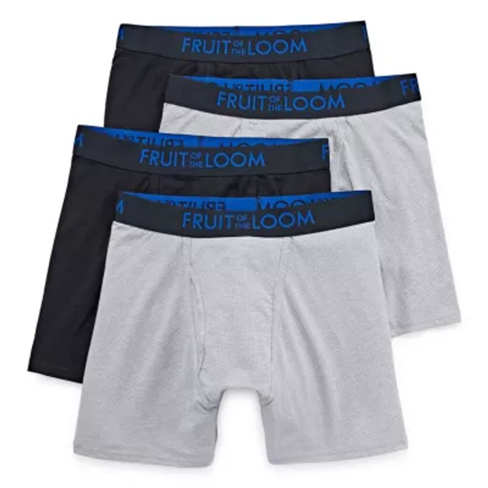 Fruit of the Loom Breathable Mens 4 Pack Boxer Briefs