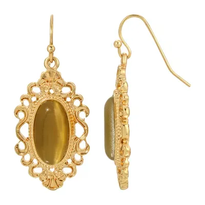 1928 Gold Tone Drop Earrings