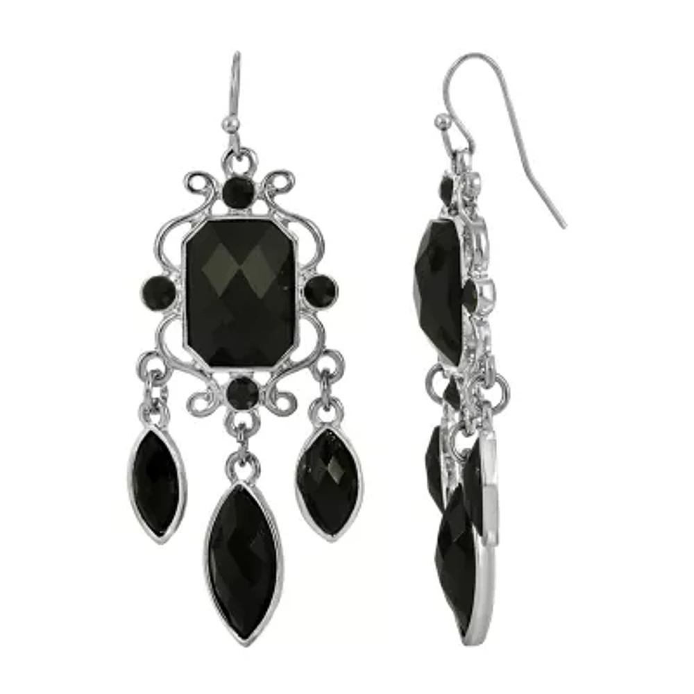 1928 Silver Tone Chandelier Earrings