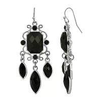 1928 Silver Tone Chandelier Earrings