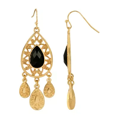 1928 Gold Tone Chandelier Earrings