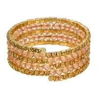 1928 Gold Tone Bead Wrap Bracelet