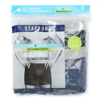 Stafford Dry + Cool Breathable Mesh Big and Tall Mens 4 Pack Boxer Briefs