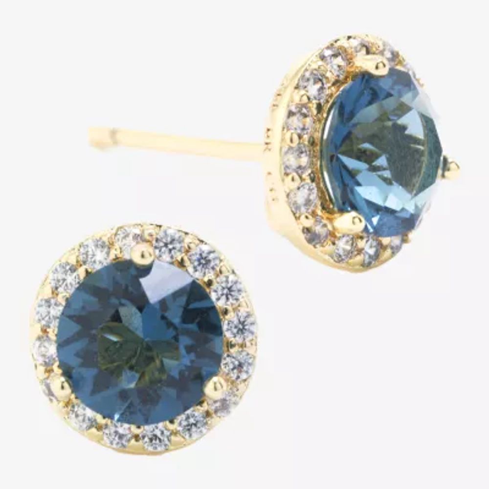 Sparkle Allure Austrian Crystal Halo Round Stud Earrings