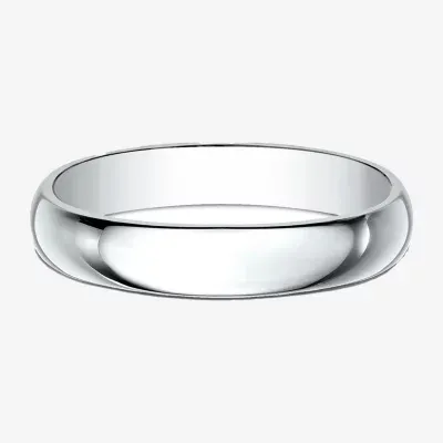 Womens 4MM 10K White Gold Wedding Band