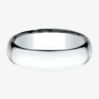 Mens 14K White Gold 6MM Light Comfort-Fit Wedding Band