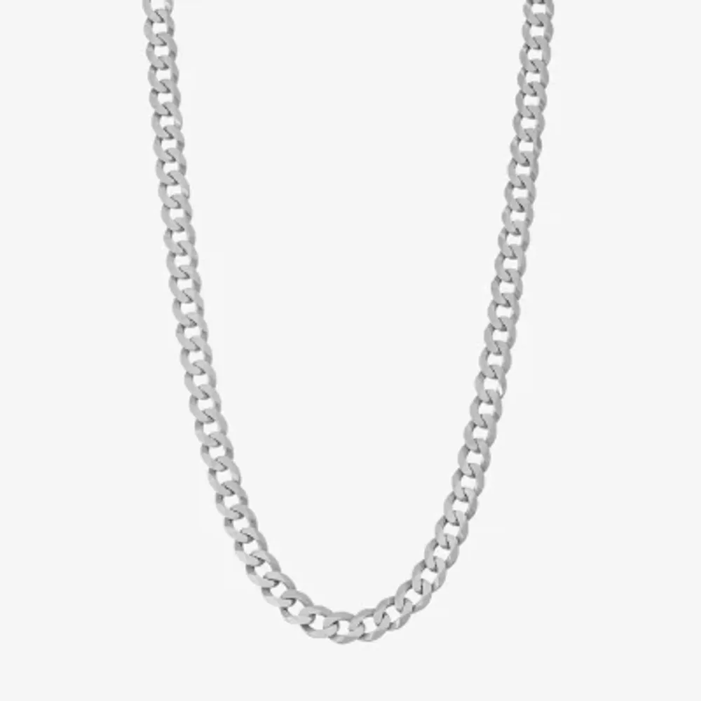 Sterling Silver Solid Curb Chain Necklace